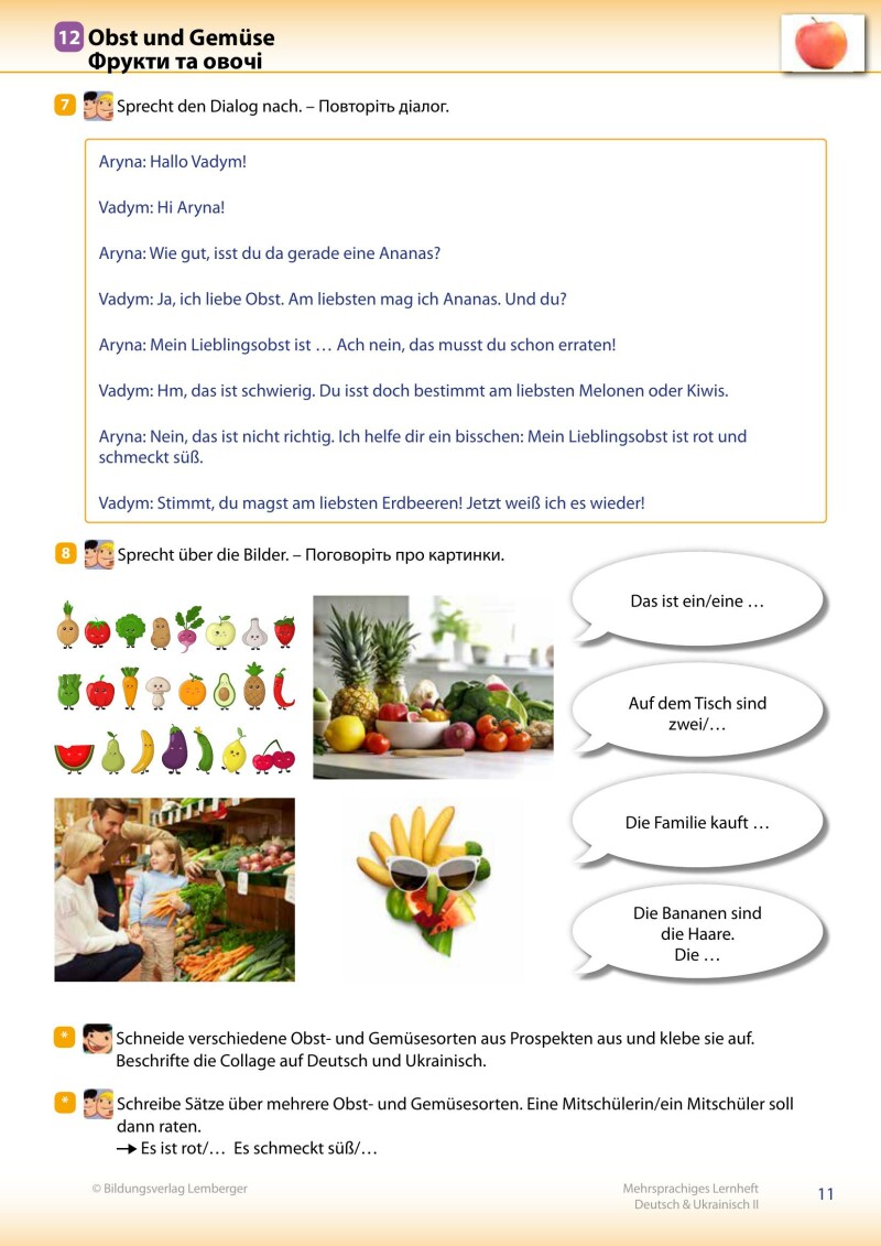 Trutnovskys sprachsensible Lernmaterialien für DaZ – Mehrsprachiges Lernheft 2 – Deutsch & Ukrainisch