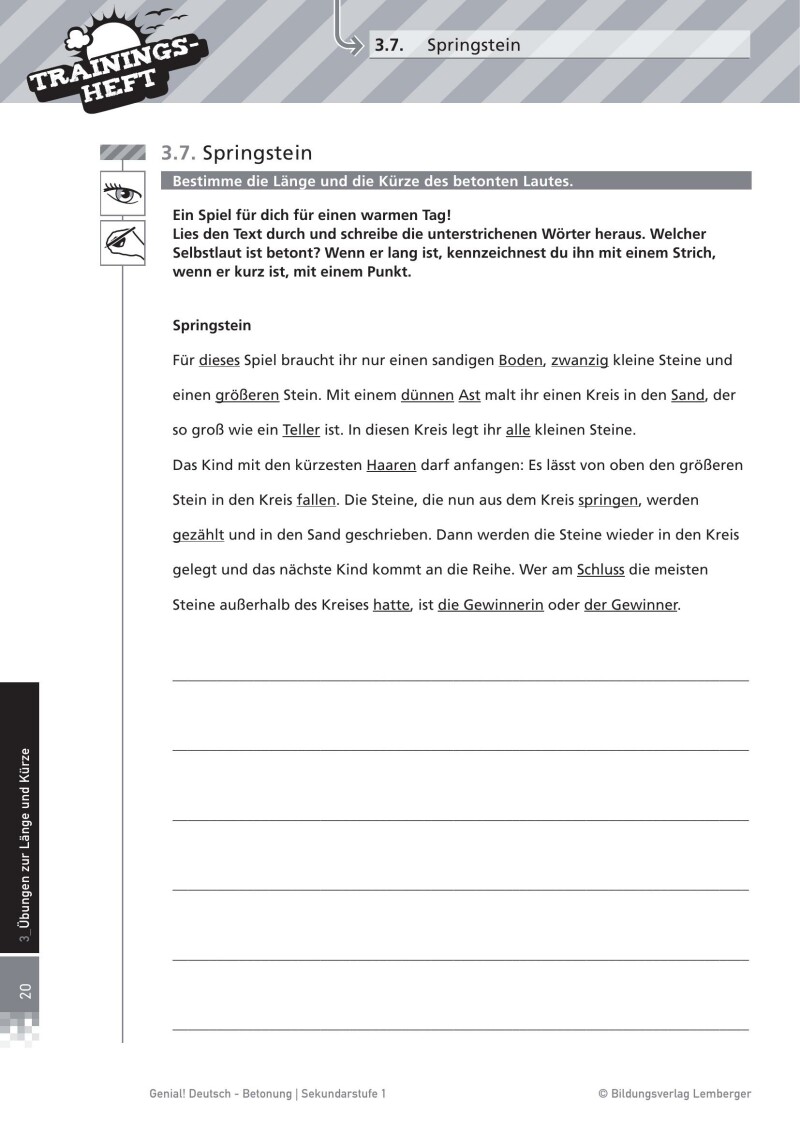 Genial! Deutsch – Trainingsheft Betonung – Sek 1