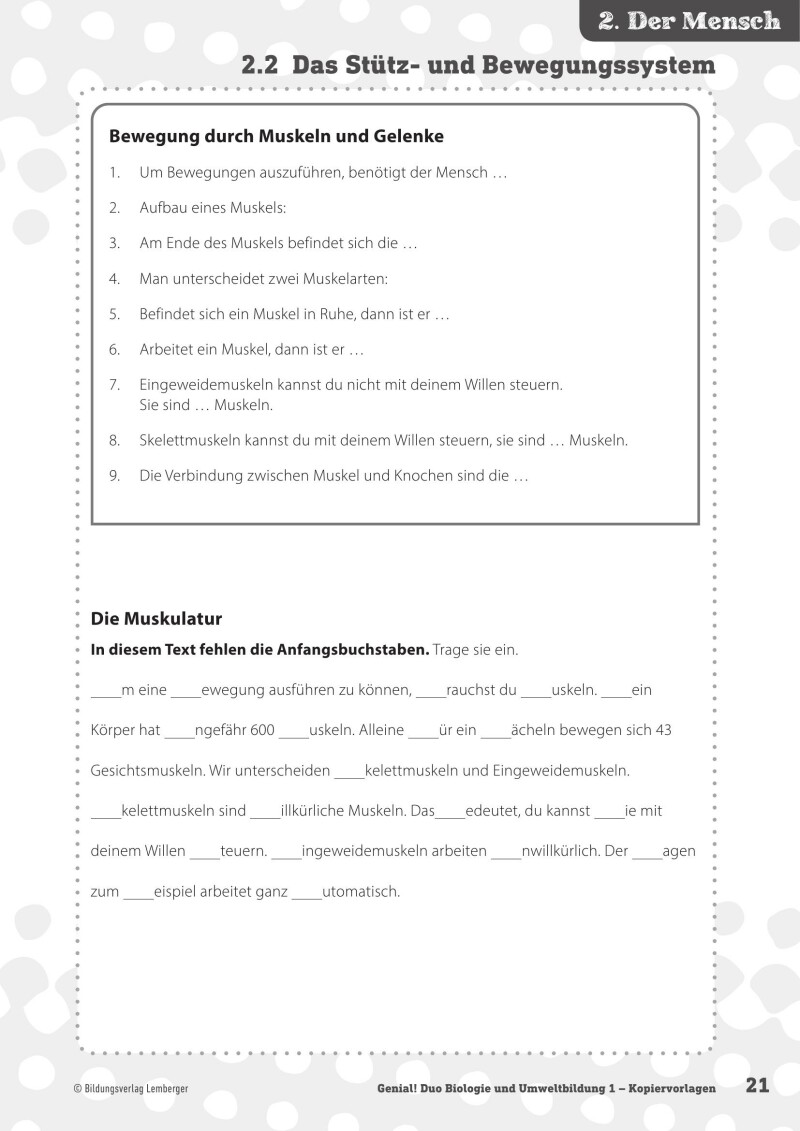 Genial! DUO Biologie 1_LP’23 – Kopiervorlagen