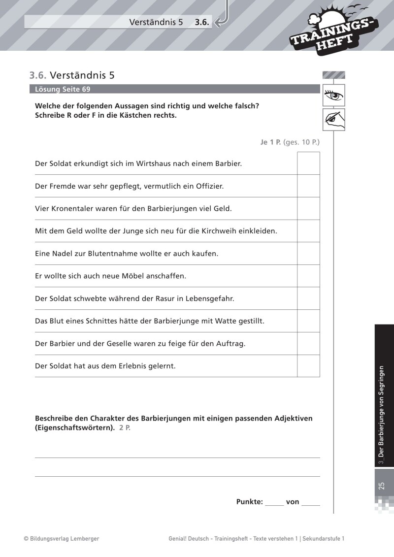 Genial! Deutsch – Trainingsheft Texte verstehen 1 – Literarische Texte und Lernkontrollen – Sek 1