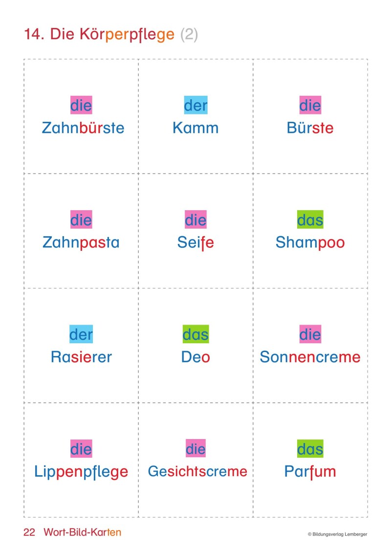 Genial! Deutsch – Schritt für Schritt zukunftsfit – Lesen und Schreiben im Gesamtunterricht inklusiv – Beiheft mit Wortkarten