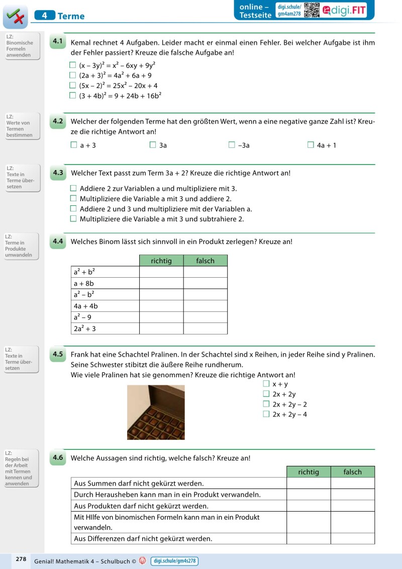 Genial! Mathematik 4 – moderne Testformate üben_LP’23