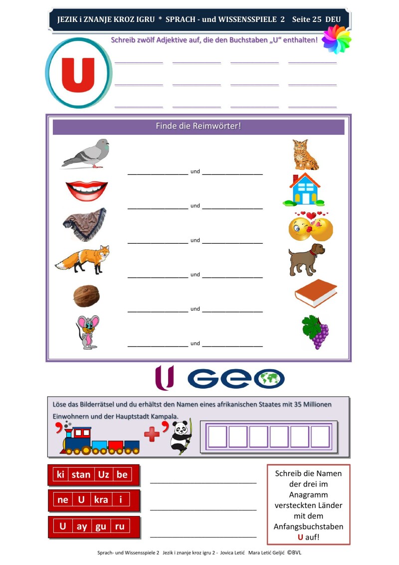 "Sprach- und Wissensspiele 2"/“Jezik i znanje kroz igru 2“