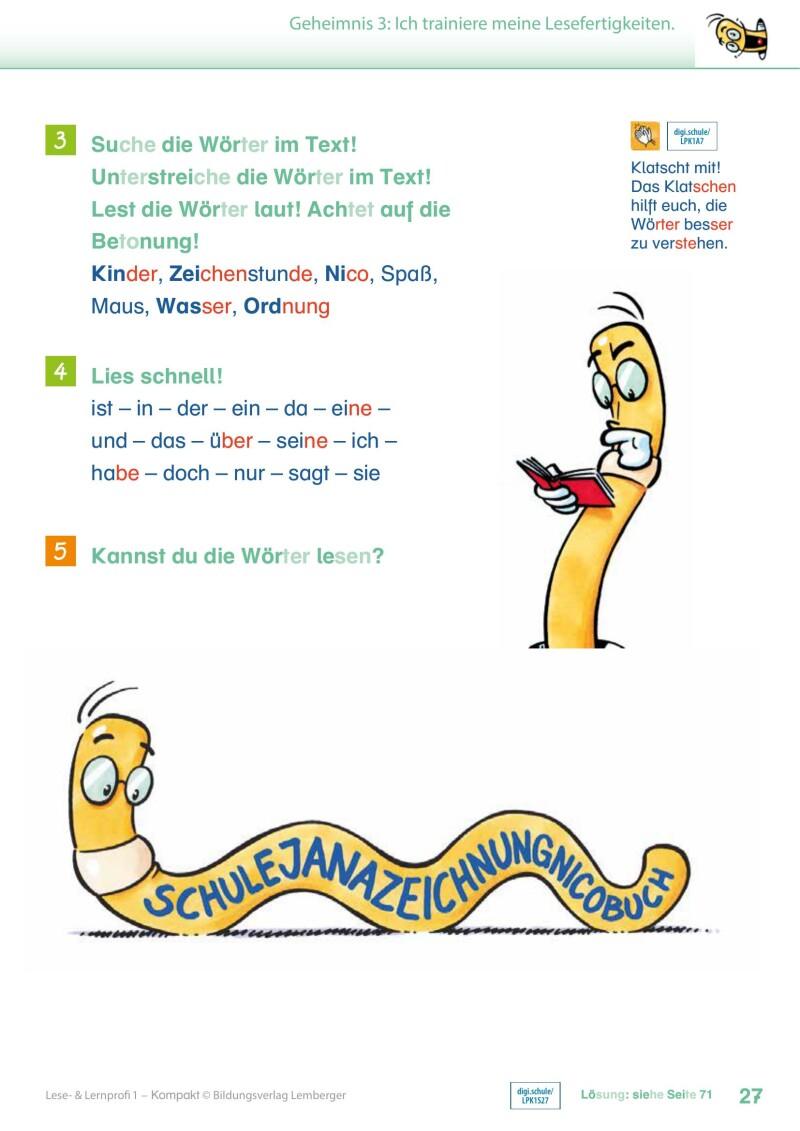 Lese- und Lernprofi 1 KOMPAKT LP’23 v1.1 / Schulbuch – silbierte Ausgabe