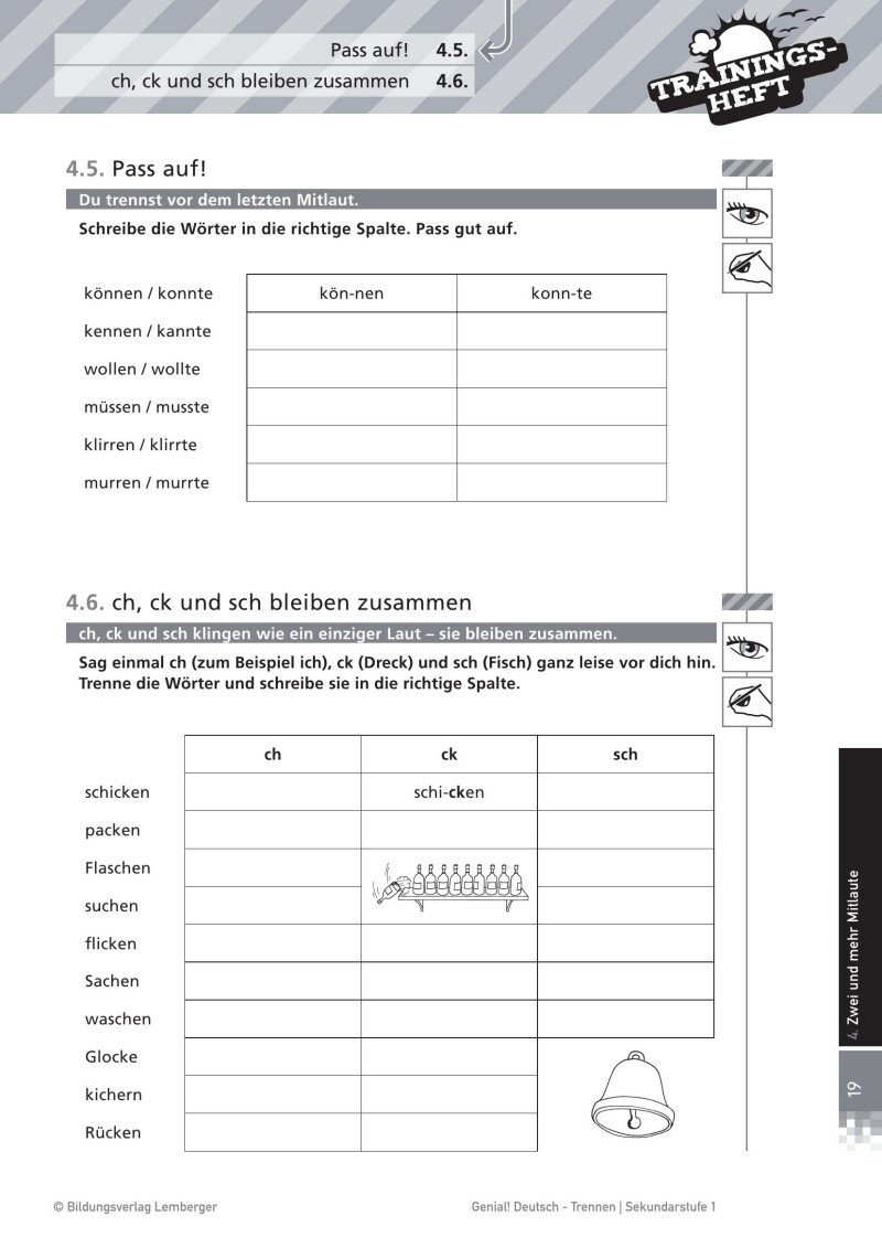 Genial! Deutsch – Trainingsheft Trennen – Sek 1