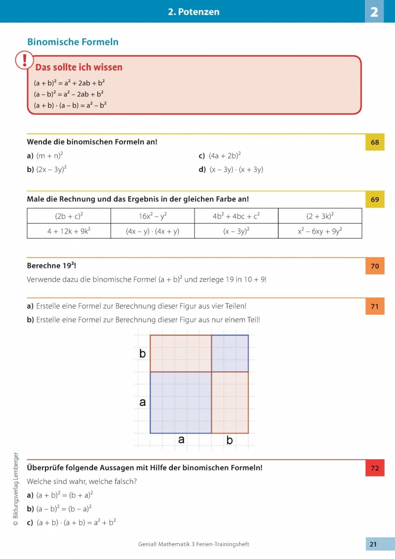 Genial! Mathematik 3 - Ich kann's!: Ferien-Trainings-Heft