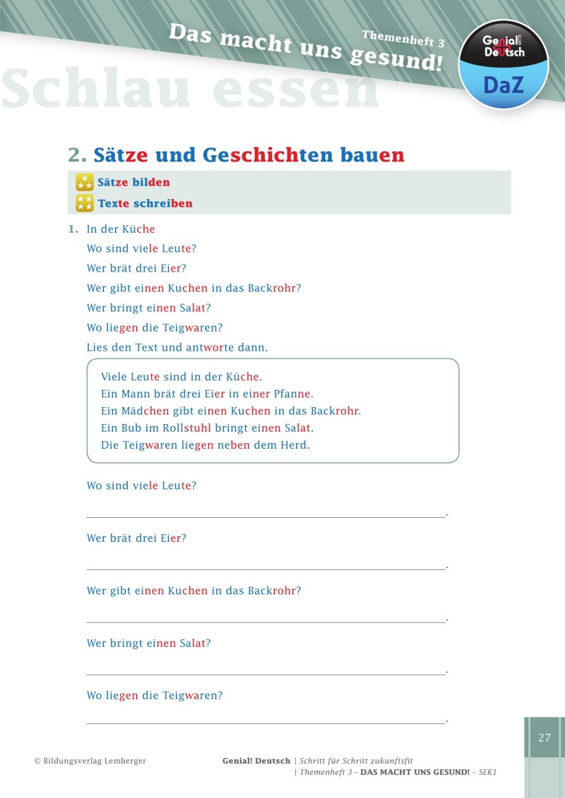 Genial! Deutsch DAZ - Schritt für Schritt zukunftsfit - Schulbuch - Themenheft 3 Sekundarstufe 1 - sibierte Ausgabe: Das macht uns gesund!