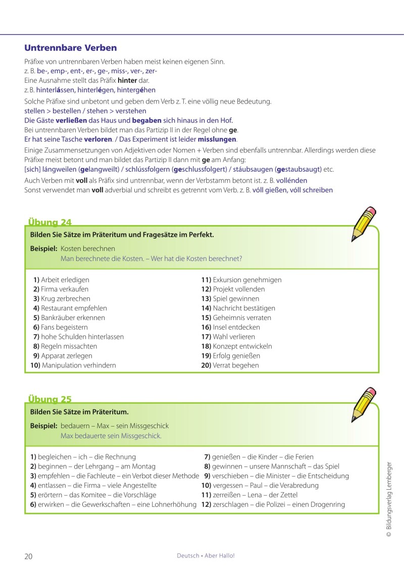 Deutsch - ABER HALLO! Grammatikübungen Oberstufe - Ausgabe für Österreich