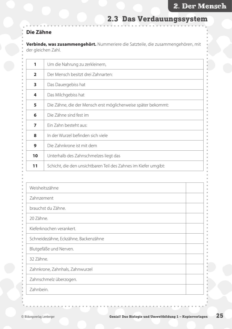 Genial! DUO Biologie 1_LP’23 – Kopiervorlagen