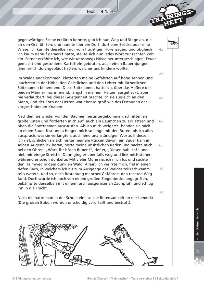 Genial! Deutsch – Trainingsheft Texte verstehen 1 – Literarische Texte und Lernkontrollen – Sek 1