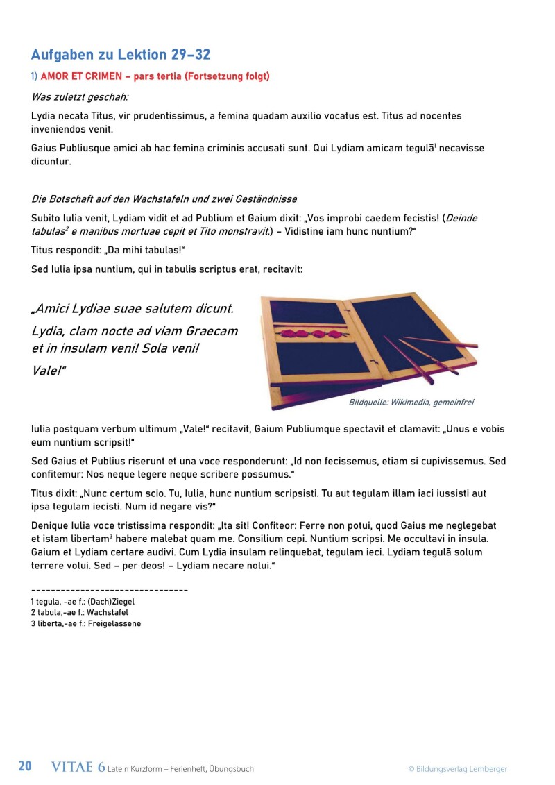 Vitae 6 / Ferienheft / Übungsbuch