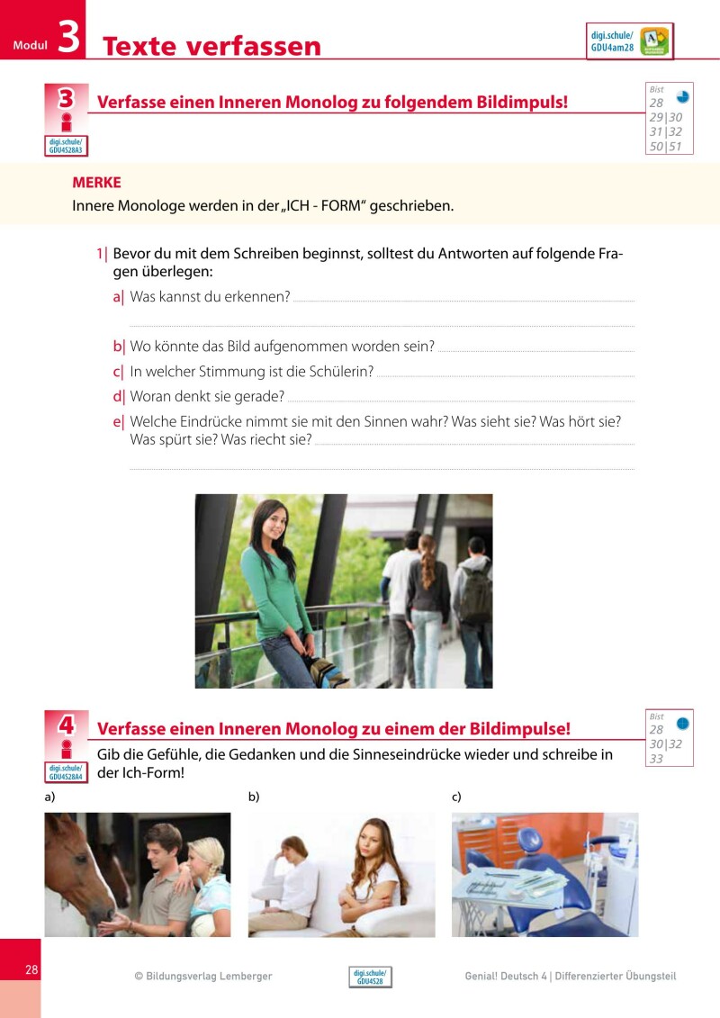 Genial! Deutsch 4 - Sprachbuch IKT NEU: Differenzierter Übungsteil mit Lösungsheft
