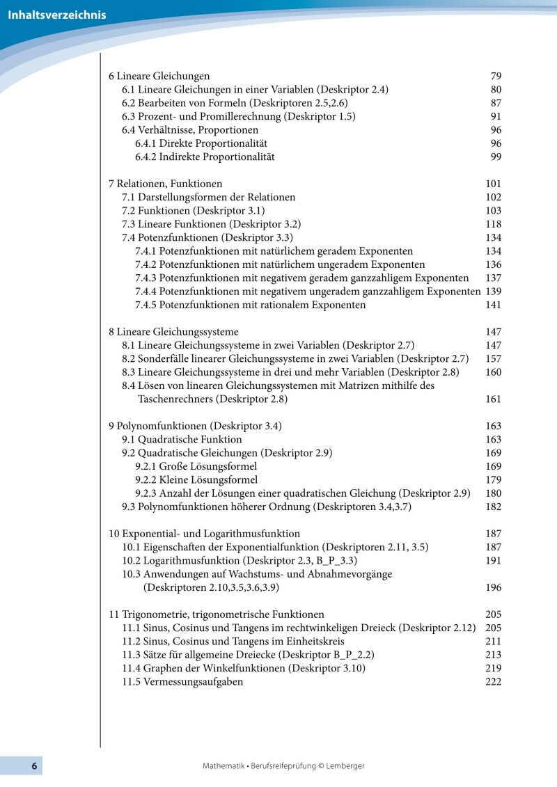 Berufsreifeprüfung Mathematik - Erarbeitungsteil