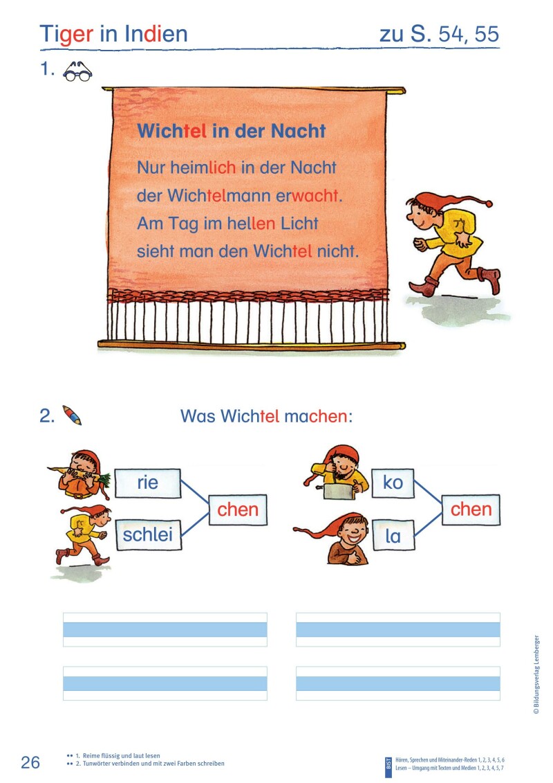 ABC der Tiere 1 - Schulbuch Kompaktausgabe: Lesen in Silben - Arbeitsheft - Teil B