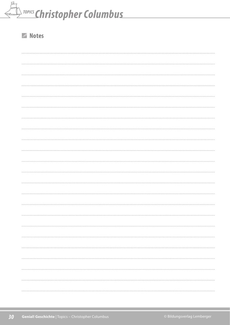 Genial! Geschichte 3 – topics 1: Columbus