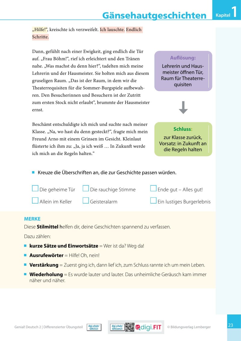 Genial! Deutsch 2 – Sprachbuch IKT LP’23 v.1.1 / Differenzierter Übungsteil