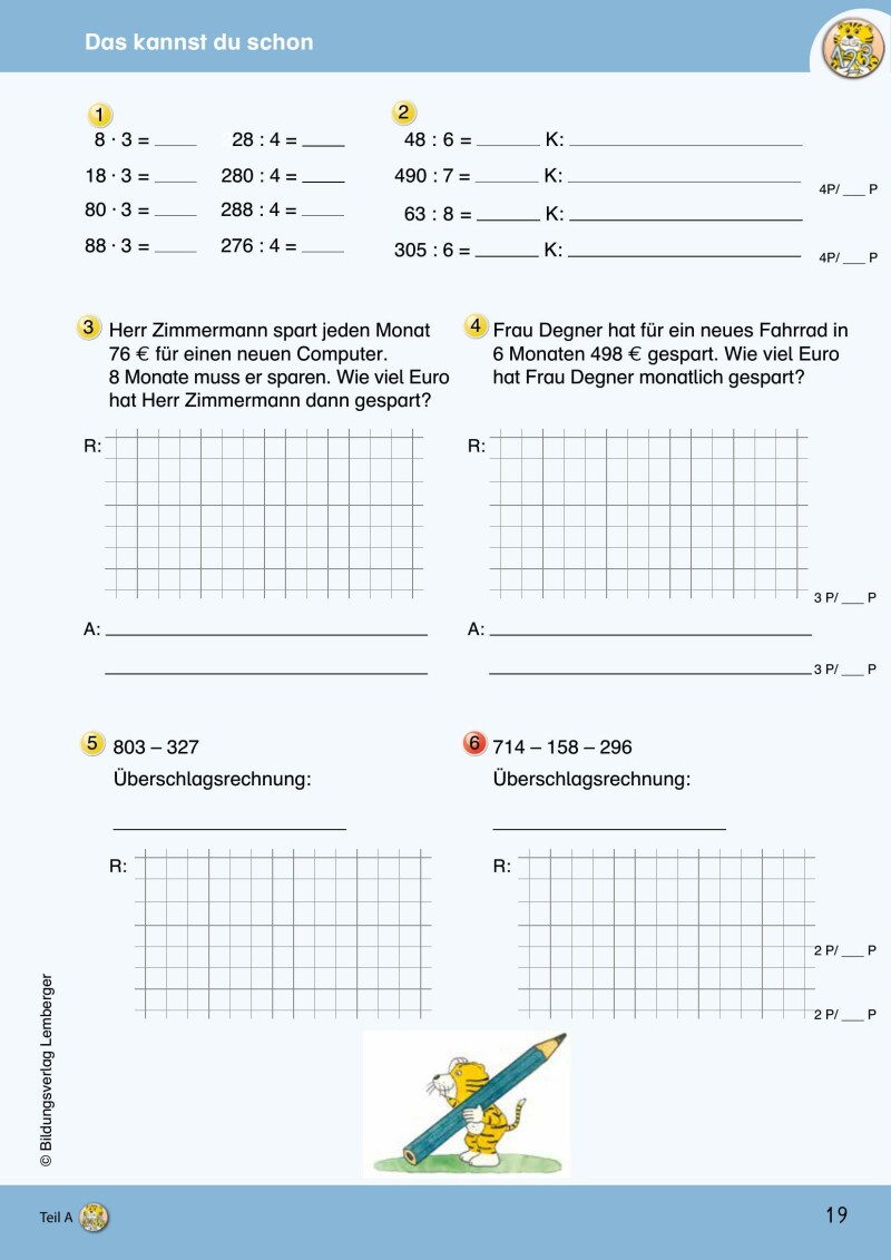 Mathetiger 4 NEU - Schulbuch Teil A (für das 1. Semester)