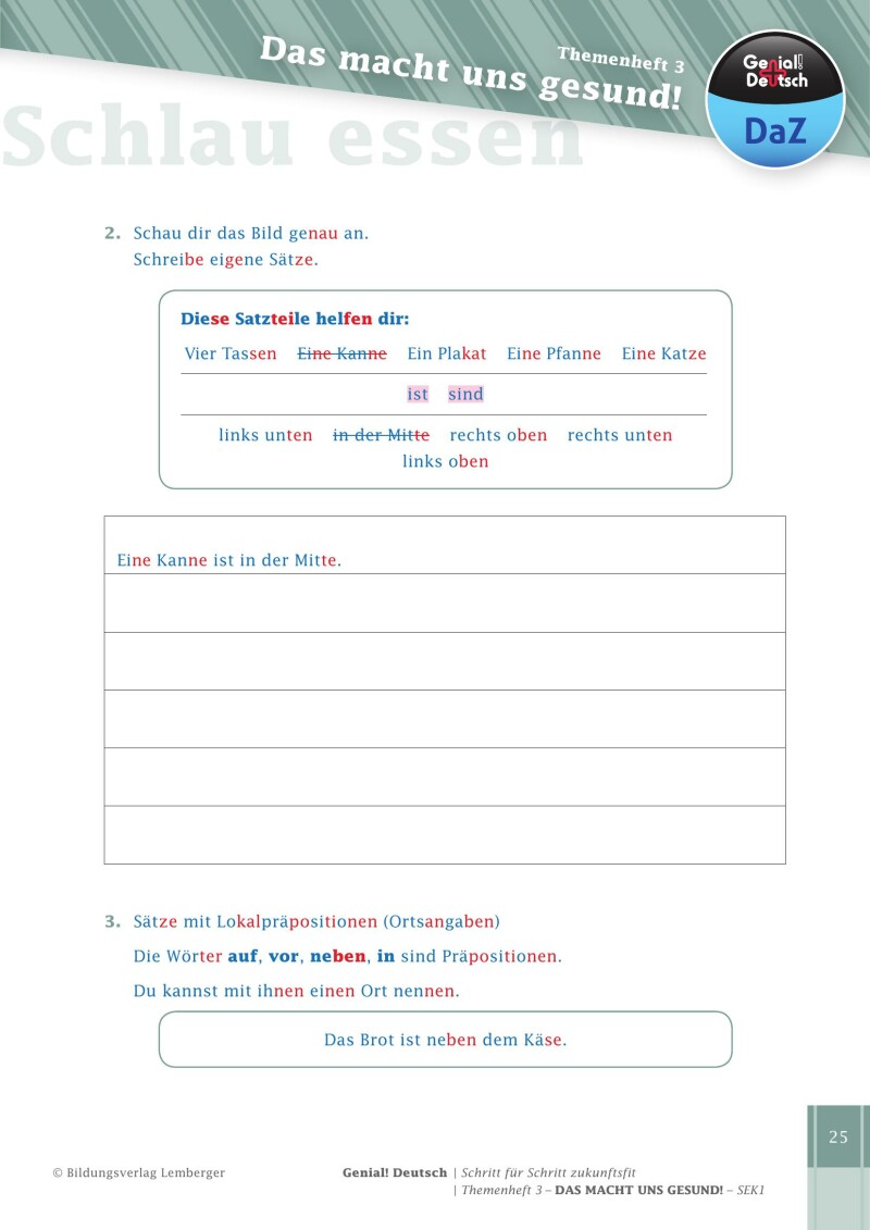 Genial! Deutsch DAZ - Schritt für Schritt zukunftsfit - Schulbuch - Themenheft 3 Sekundarstufe 1 - sibierte Ausgabe: Das macht uns gesund!