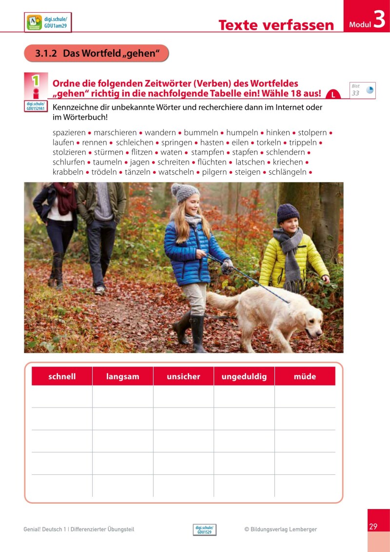 Genial! Deutsch 1 – Sprachbuch IKT / Schulbuch Differenzierter Übungsteil – Classic