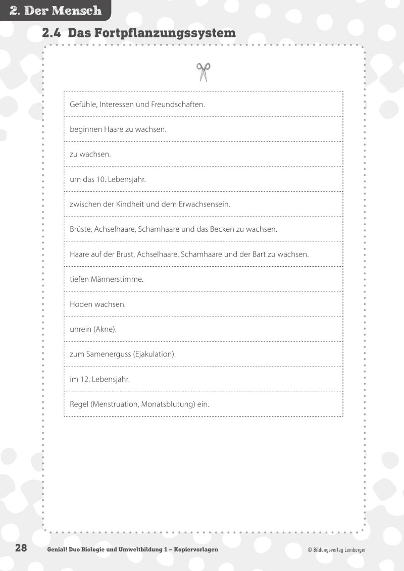 Genial! DUO Biologie 1_LP’23 – Kopiervorlagen