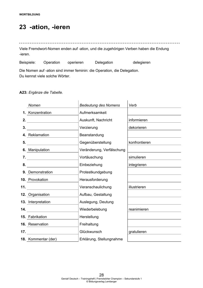 Genial! Deutsch – Trainingsheft Fremdwörter-Champion – Sek 1