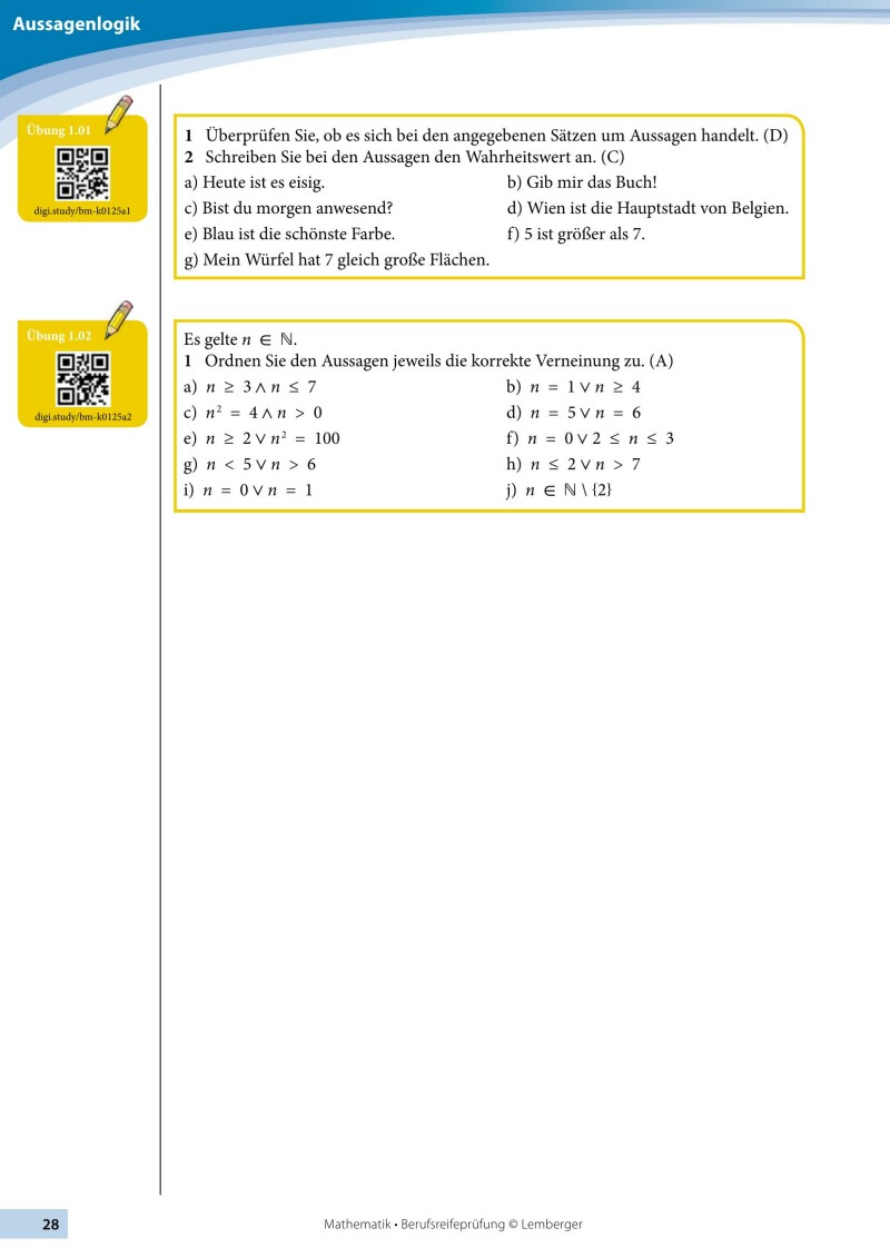 Berufsreifeprüfung Mathematik - Erarbeitungsteil BFI
