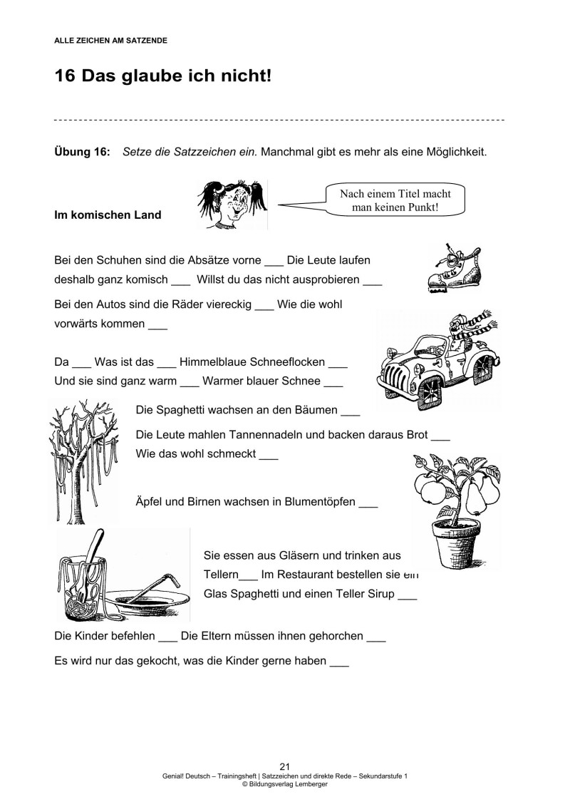 Genial! Deutsch – Trainingsheft Satzzeichen und direkte Rede – Sek 1