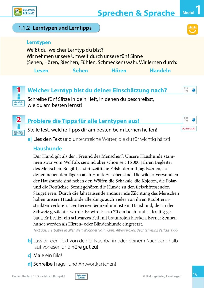 Genial! Deutsch 1 – Sprachbuch Kompakt IKT_Version 1.2: Schulbuch für das Leistungsniveau ”Standard”