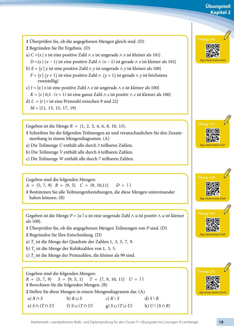 Mathematik-Maturatraining für BAfEP und BASOP - Übungsteil mit Lösungen