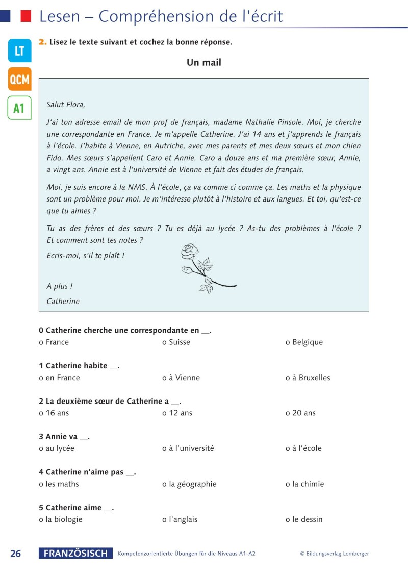 Französisch – Kompetenzorientierte Übungen für die Niveaus A1-A2
