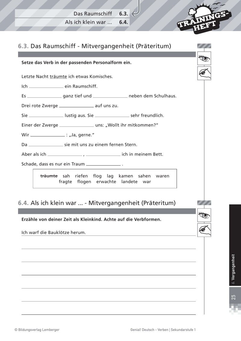 Genial! Deutsch – Trainingsheft Verben – Sek 1