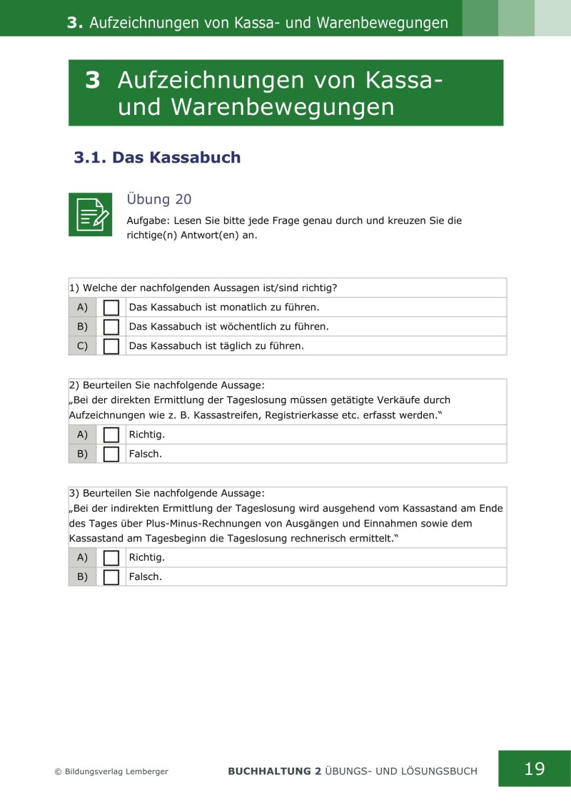 Buchhaltung 2 - Übungsbuch mit Lösungen