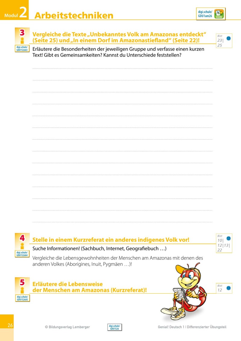 Genial! Deutsch 1 – Sprachbuch IKT / Schulbuch Differenzierter Übungsteil – Classic