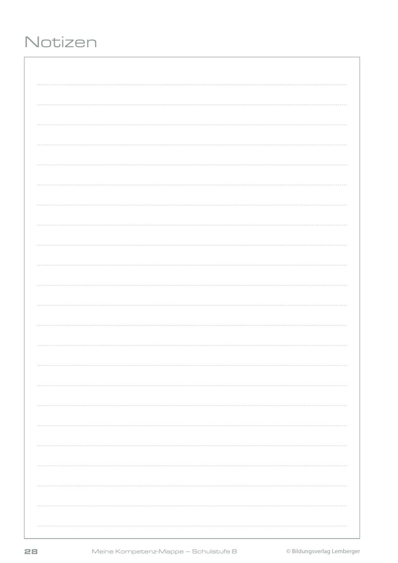 Kompetenz Lernen® - future training - Meine Kompetenz-Mappe 4. Klasse