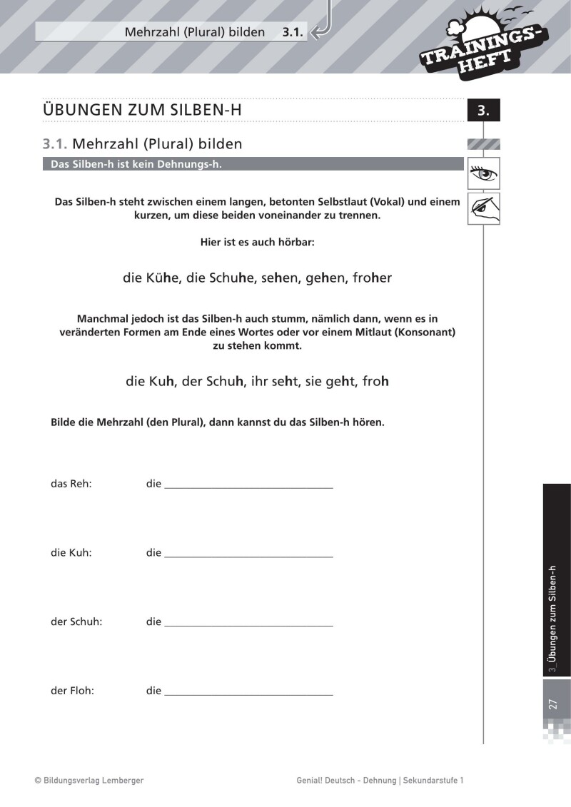Genial! Deutsch – Trainingsheft Dehnung – Sek 1