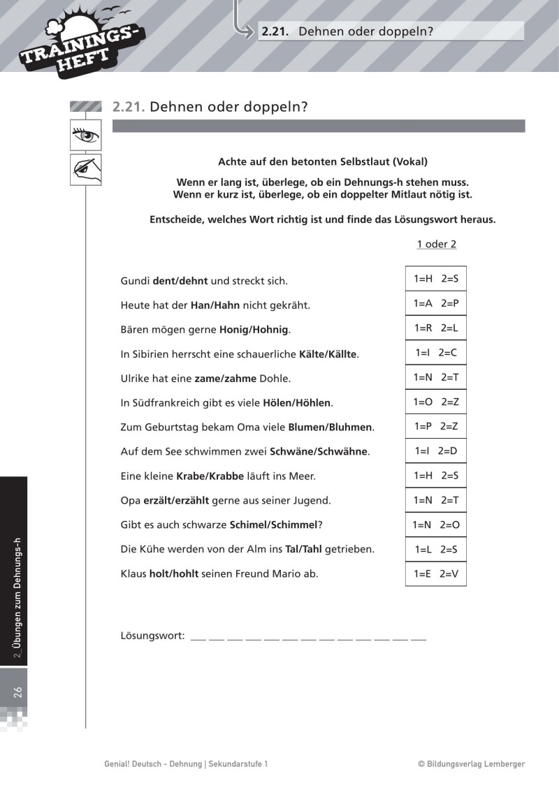 Genial! Deutsch – Trainingsheft Dehnung – Sek 1