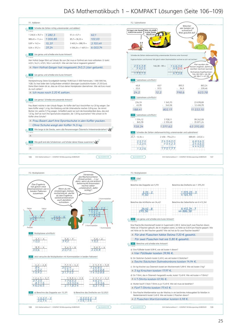 DAS Mathematikbuch 1 - KOMPAKT: Grundkompetenzen-Training - Lösungen