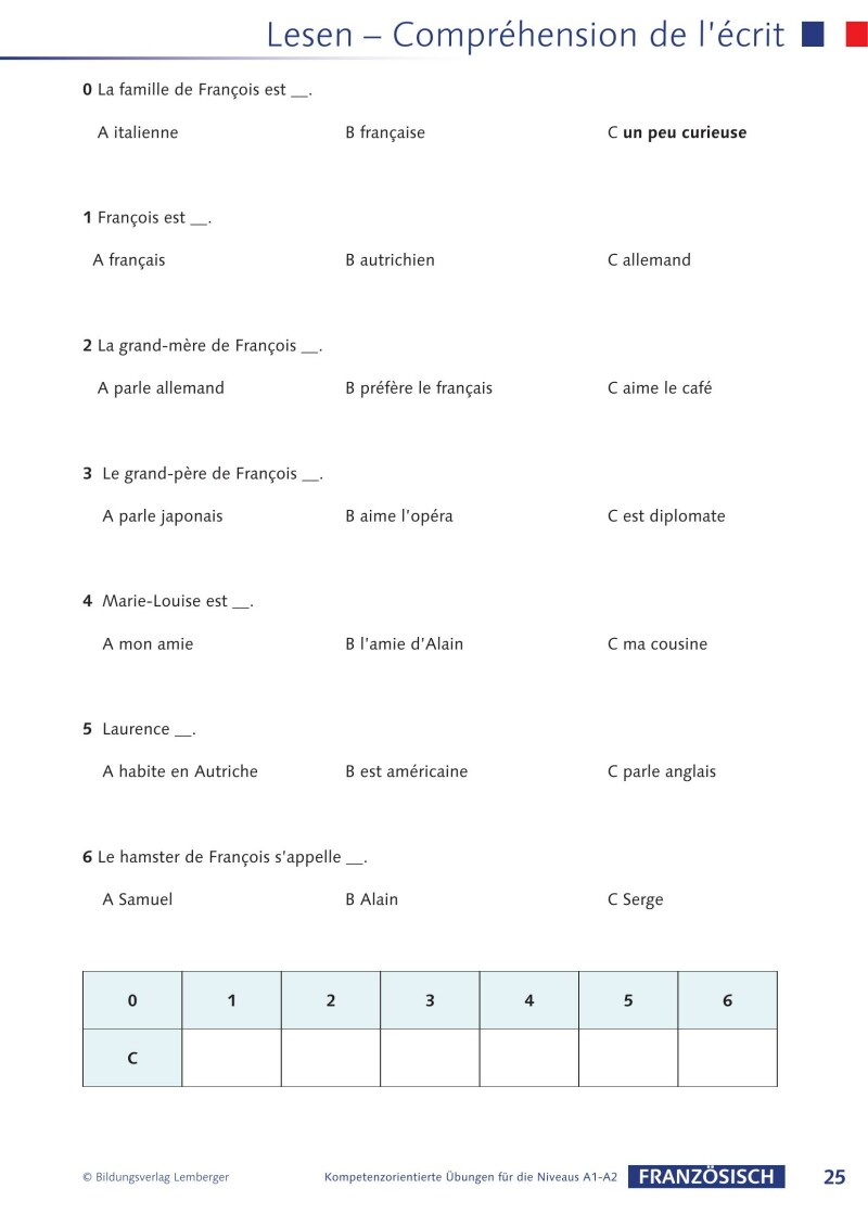 Französisch – Kompetenzorientierte Übungen für die Niveaus A1-A2