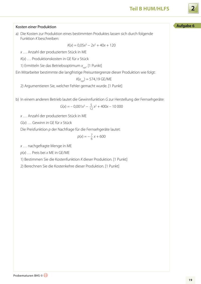 Mathematik BHS - Maturavorbereitung