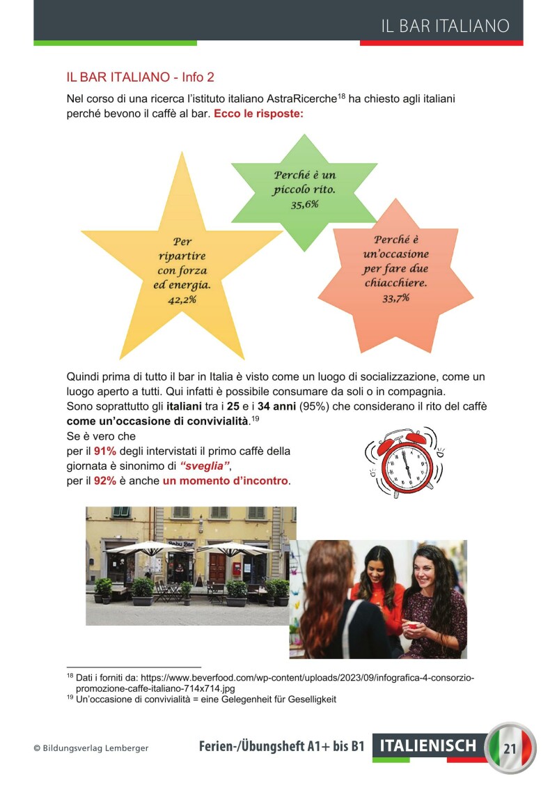 Italienisch – Ferien-Freizeit-Heft A1+/B1