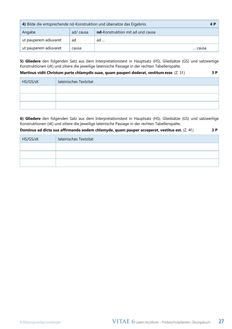 Vitae 6 / Probeschularbeiten