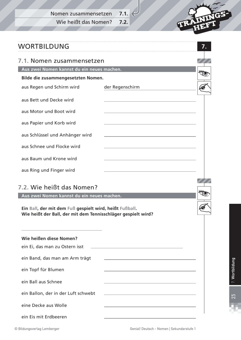 Genial! Deutsch – Trainingsheft Nomen – Sek 1