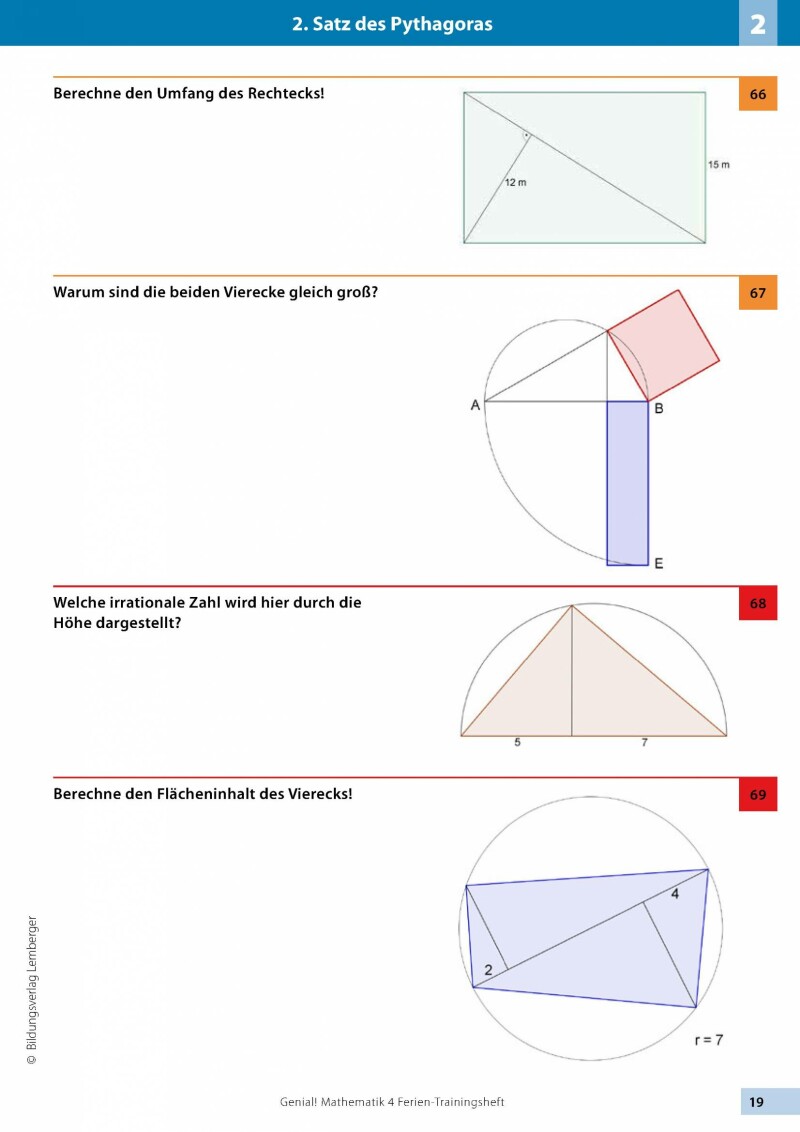 Genial! Mathematik 4 - Ich kann's!: Ferien-Trainings-Heft