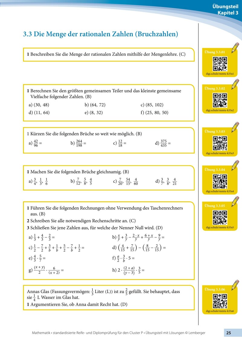 Mathematik-Maturatraining für BAfEP und BASOP - Übungsteil mit Lösungen
