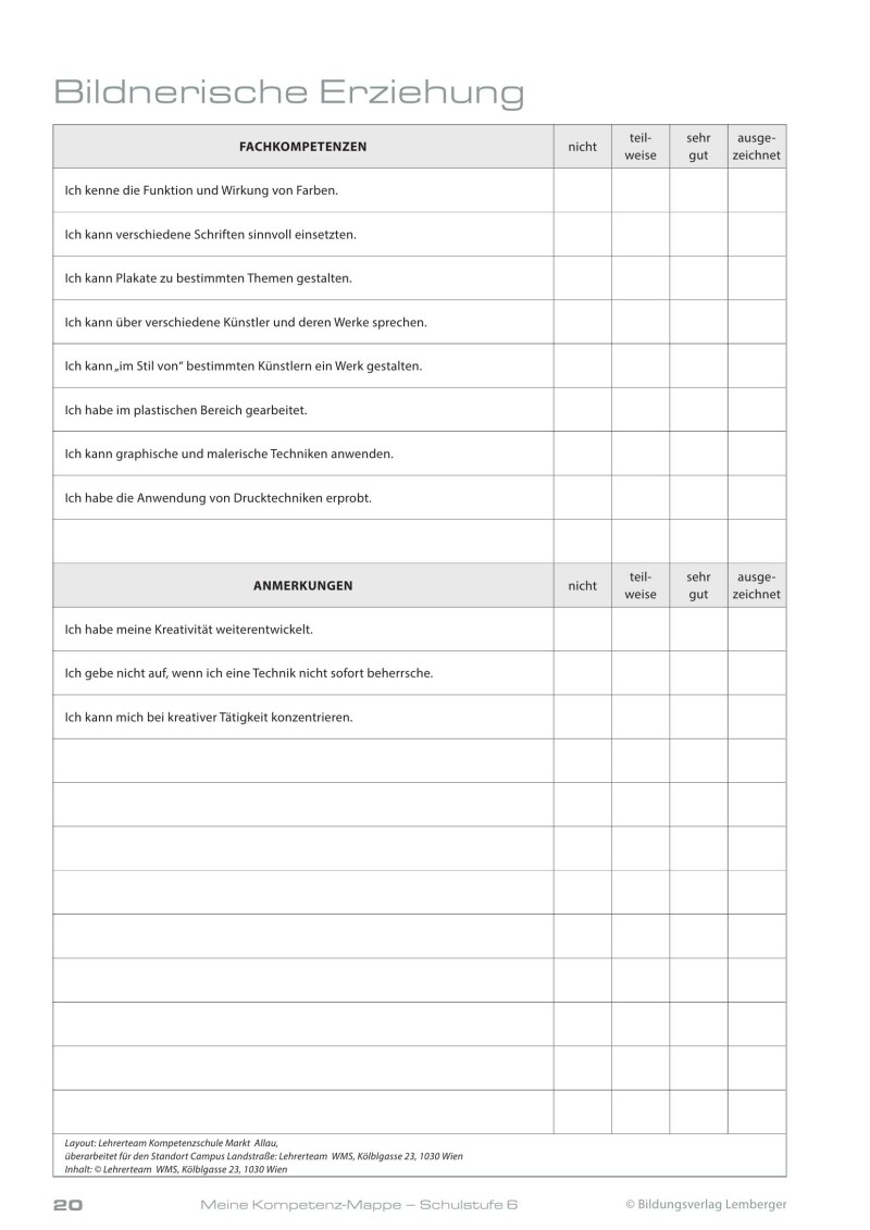 Kompetenz Lernen® - future training - Meine Kompetenz-Mappe 2. Klasse