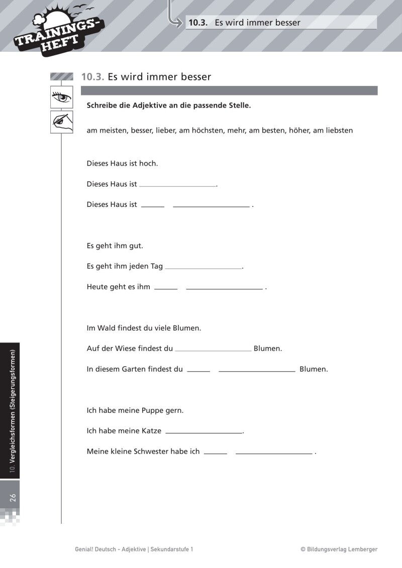 Genial! Deutsch – Trainingsheft Adjektive – Sek 1