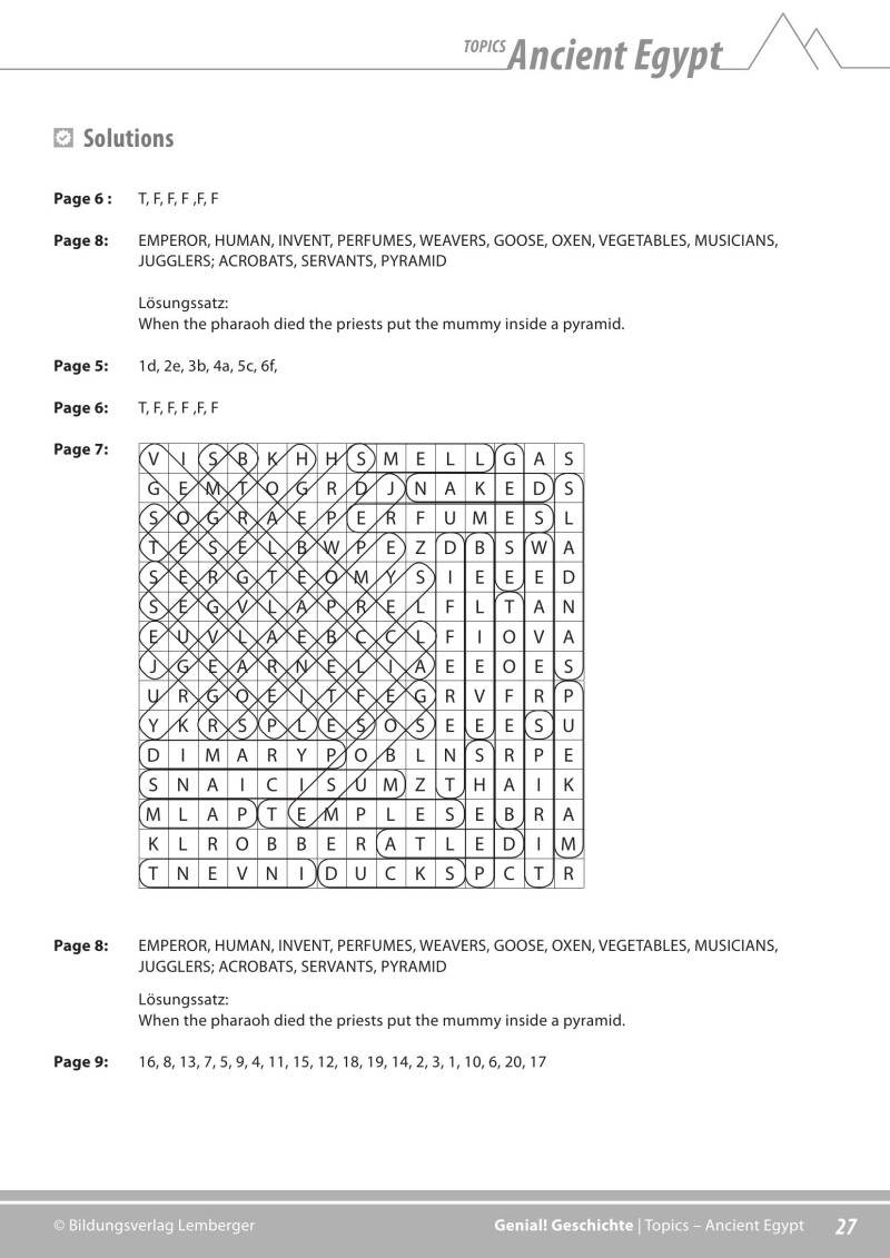 Genial! Geschichte 2 – topics 2: Ancient Egypt