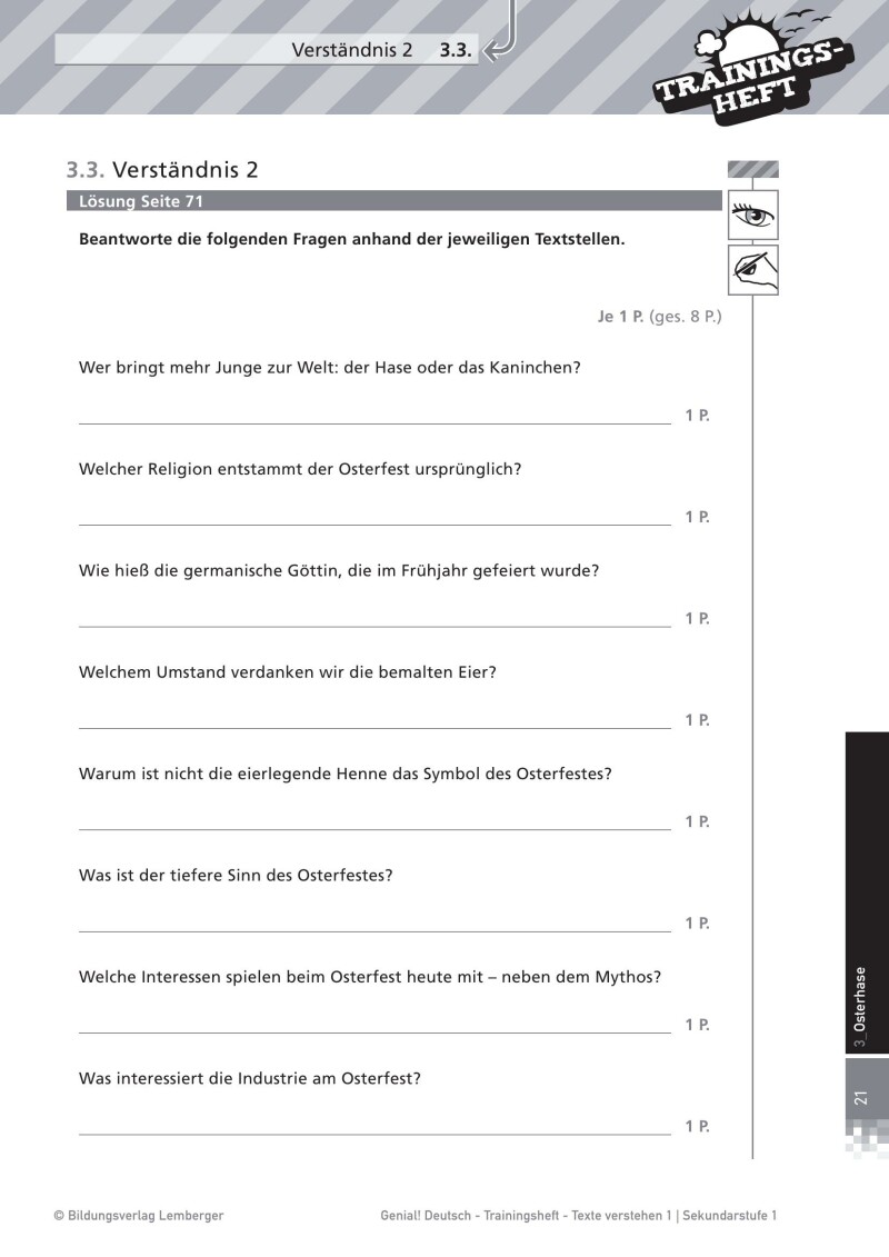 Genial! Deutsch – Trainingsheft Texte verstehen 2 – Sachtexte und Lernkontrollen – Sek 1
