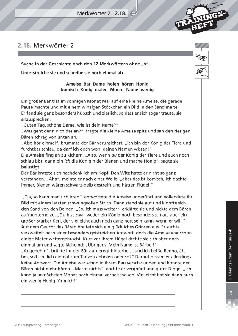Genial! Deutsch – Trainingsheft Dehnung – Sek 1