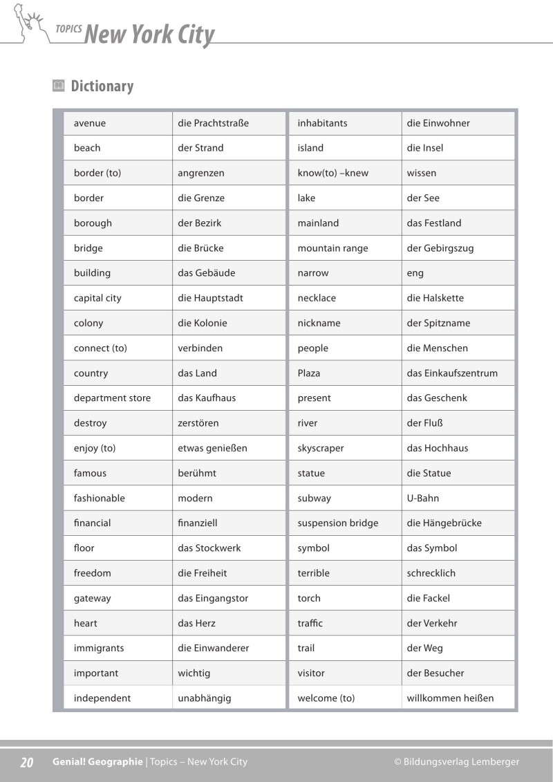 Genial! GW 2 – topics 2: New York City